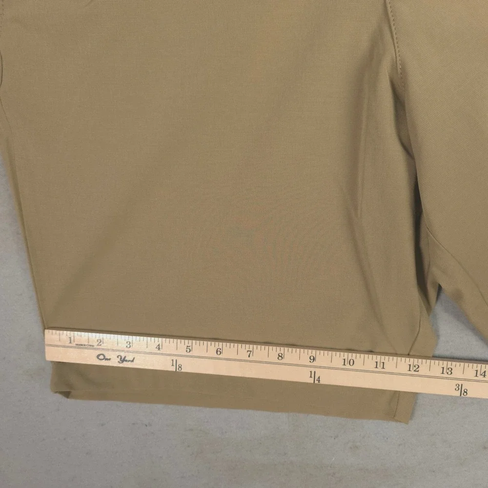 New Banana Republic Mens Comfort Flat Front Shorts Elmwood Tan Stretch 40